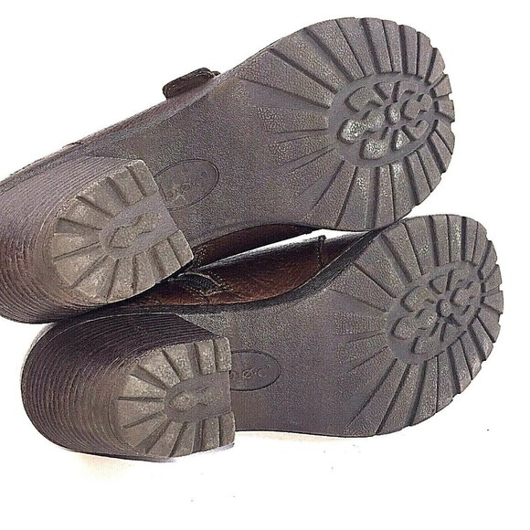 Born b.o.c. Womens Brown Leather High Heel Booties Side-Zip Buckle US sz 10 - Picture 6 of 12